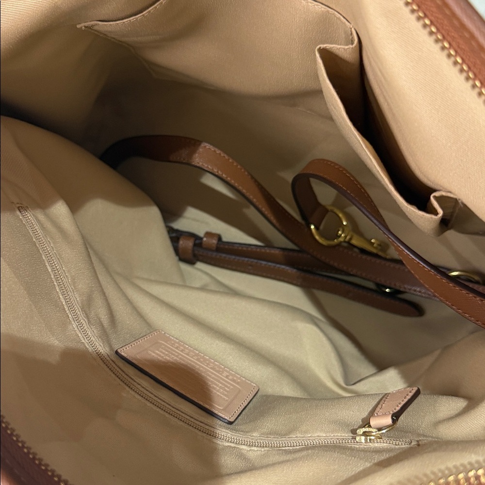 Coach Tan Leather Tote/Crossbody Bag - Picture 14 of 14